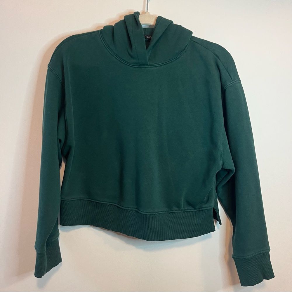 Zara Womens Cropped Hunter Green Hoodie Sweatshirt Small